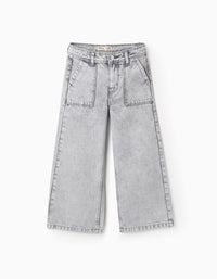 Calças de Ganga para Menina 'Wide Leg', Cinza