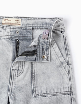Pantalón Vaquero para Niña 'Wide Leg', Gris