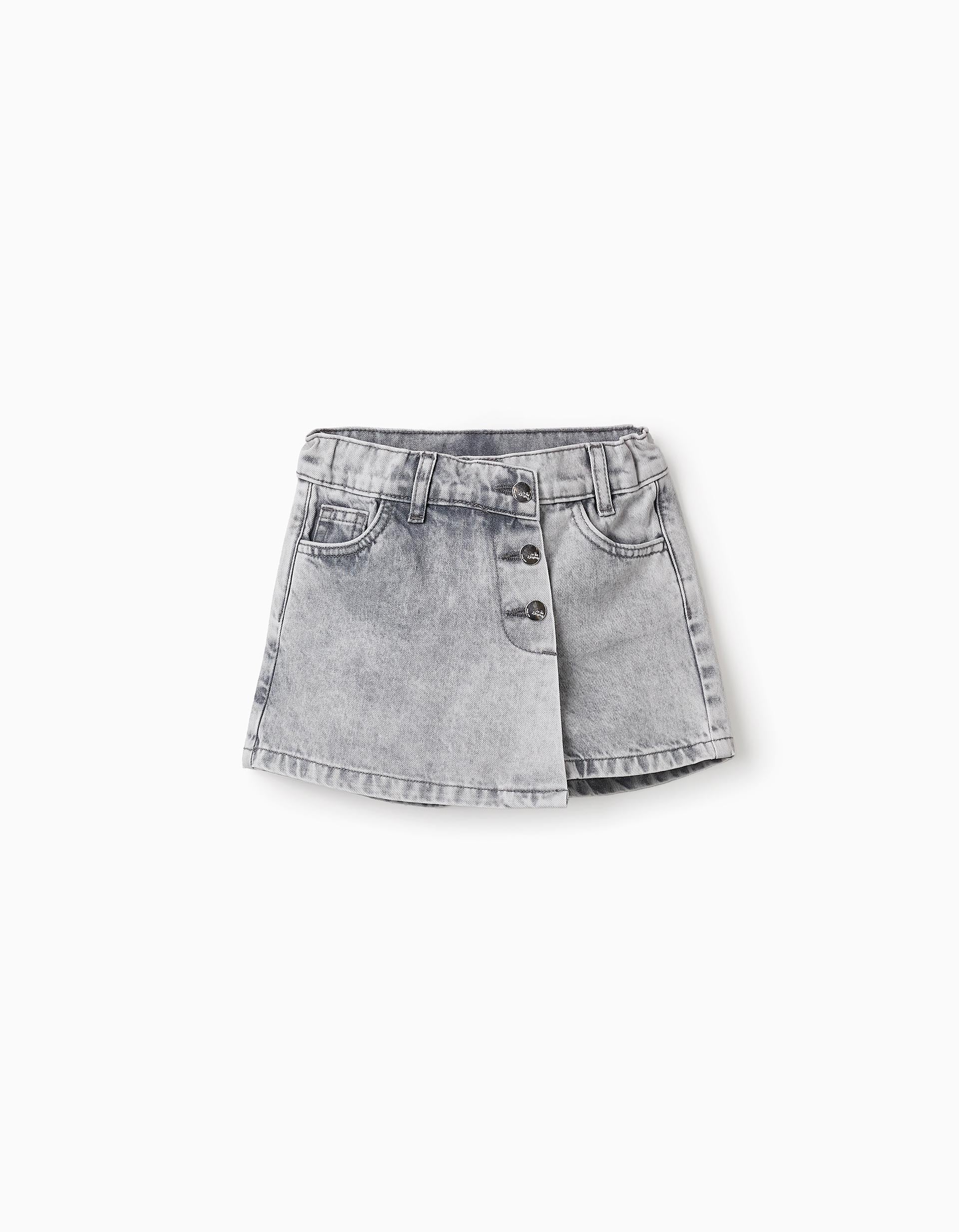 Denim Skort for Girls, Grey