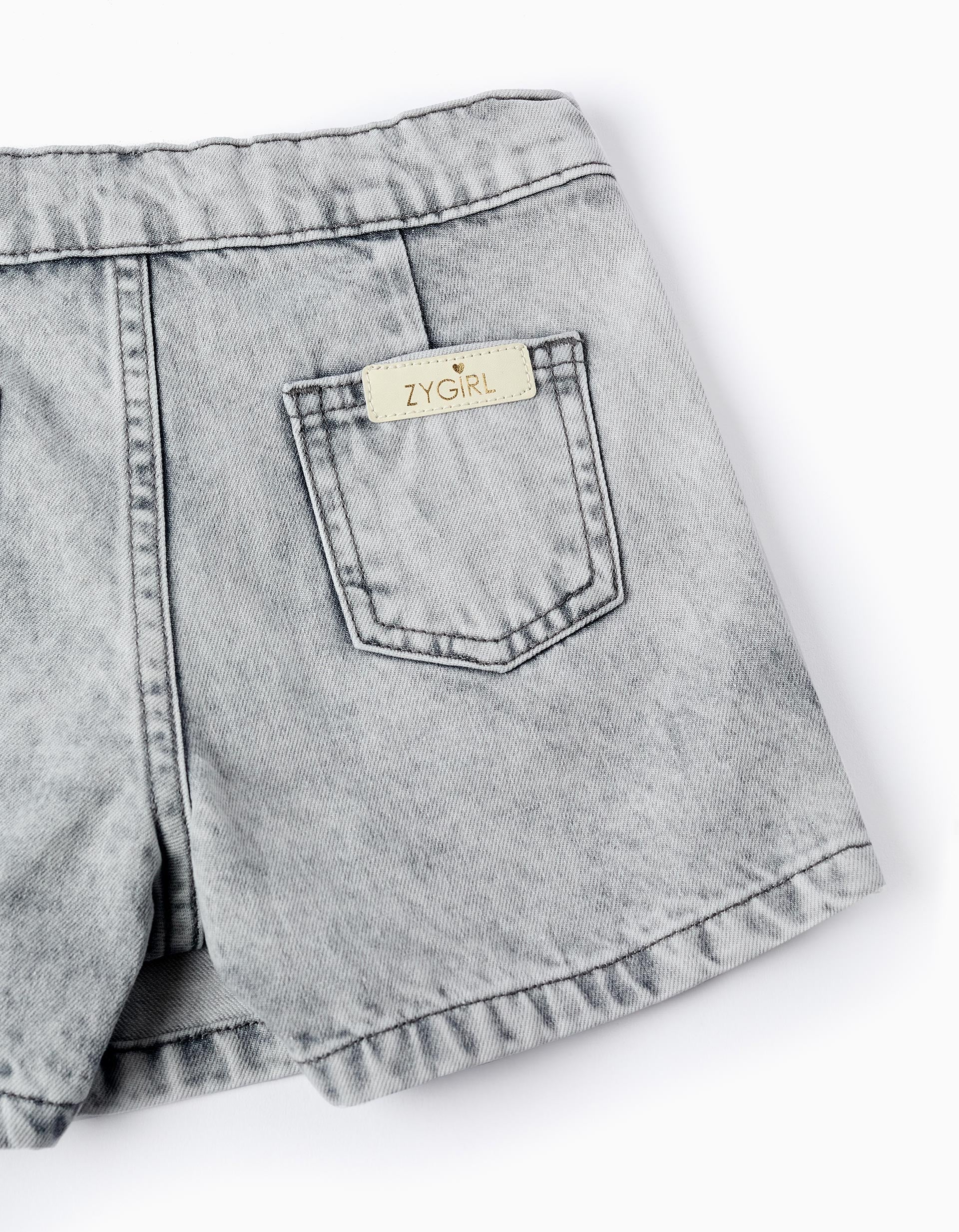 Denim Skort for Girls, Grey