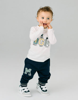 Pantalones de Algodón para Bebé Niño 'Mickey', Azul Oscuro