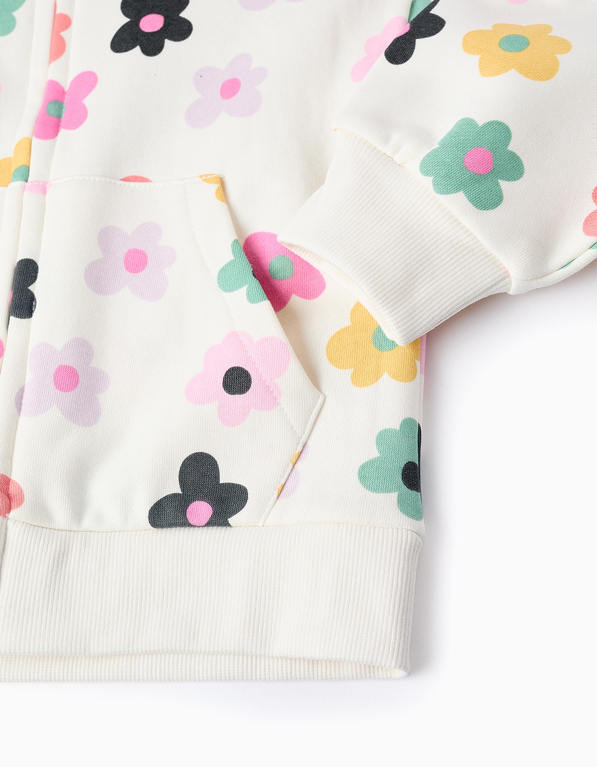 Hooded Jacket for Girls 'Flower Power', Multicolour