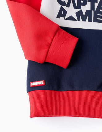 Sweat Gratté avec Capuche pour Garçon 'Captain America', Rouge