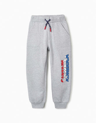 Pantalones de Chándal Perchados para Niño 'Capitán América', Gris