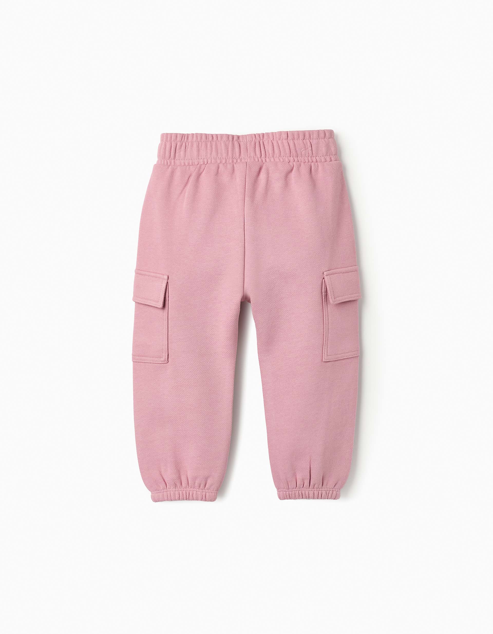 Joggers with Cargo Pockets for Baby Girls, Pink