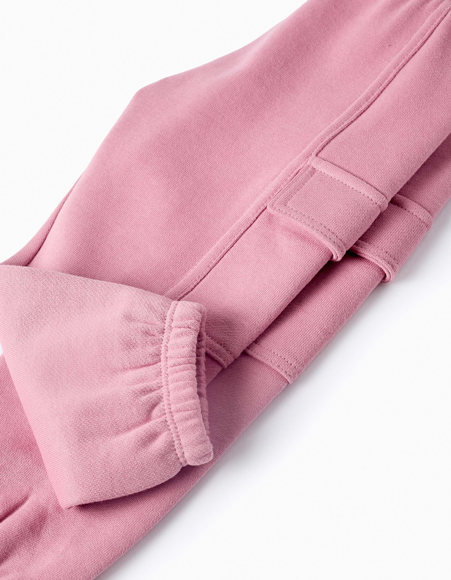 Joggers with Cargo Pockets for Baby Girls, Pink