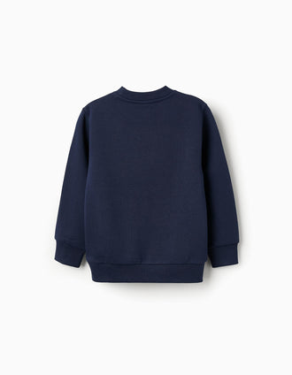 Sweat en Coton pour Garçon 'Capitaine Amérique', Bleu Foncé