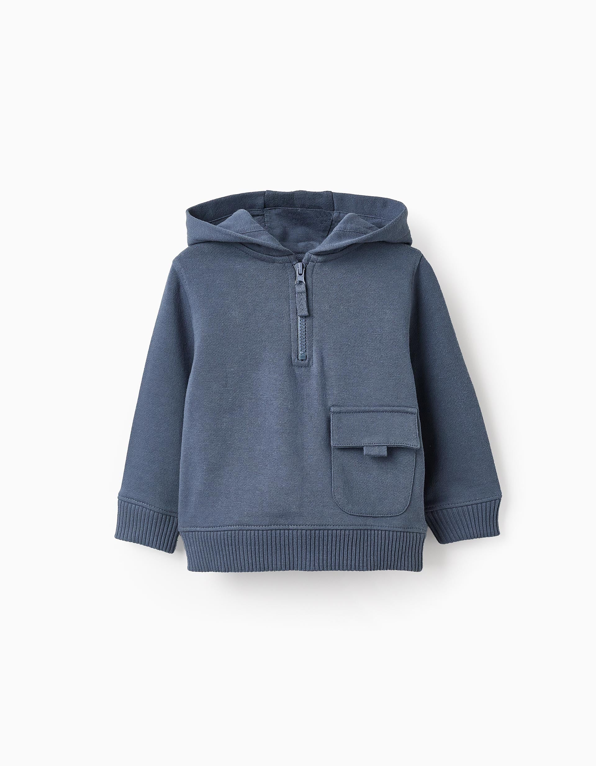 Sudadera de Algodón con Capucha y Bolsillo para Bebé Niño, Azul