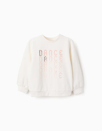 Sudadera Perchada para Niña 'Dance', Blanco