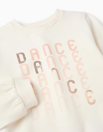 Sudadera Perchada para Niña 'Dance', Blanco
