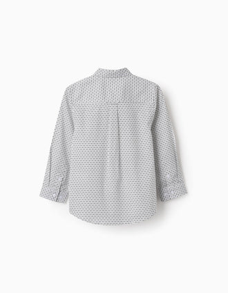 Chemise en Coton à Motif pour Garçon, Blanc