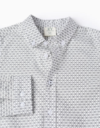 Camisa de Algodón con Estampado para Niño, Blanco