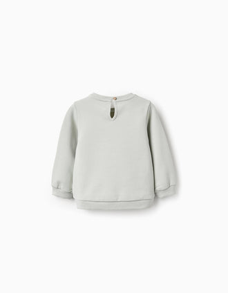Sudadera de Algodón Perchado para Bebé Niña 'Nueva York', Verde Agua