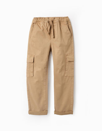 Pantalón Cargo para Niño 'Slim Fit', Camel