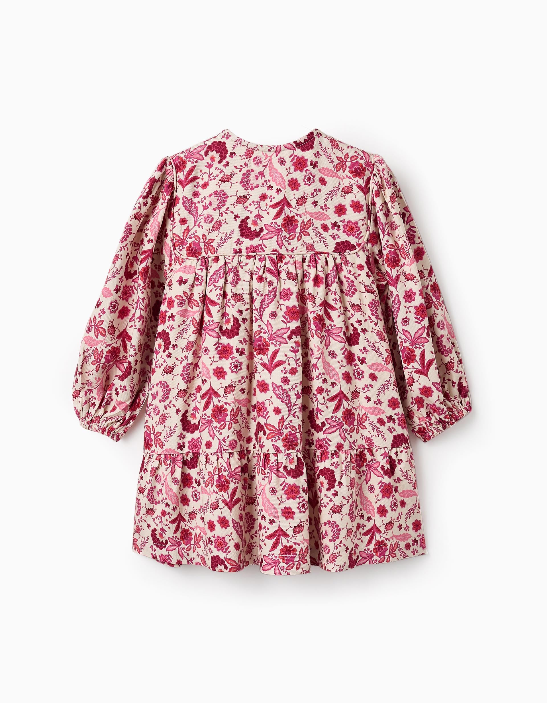 Floral Dress for Baby Girls, Pink/Beige