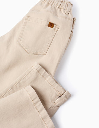 Pantalon Paperbag pour Fille, Beige