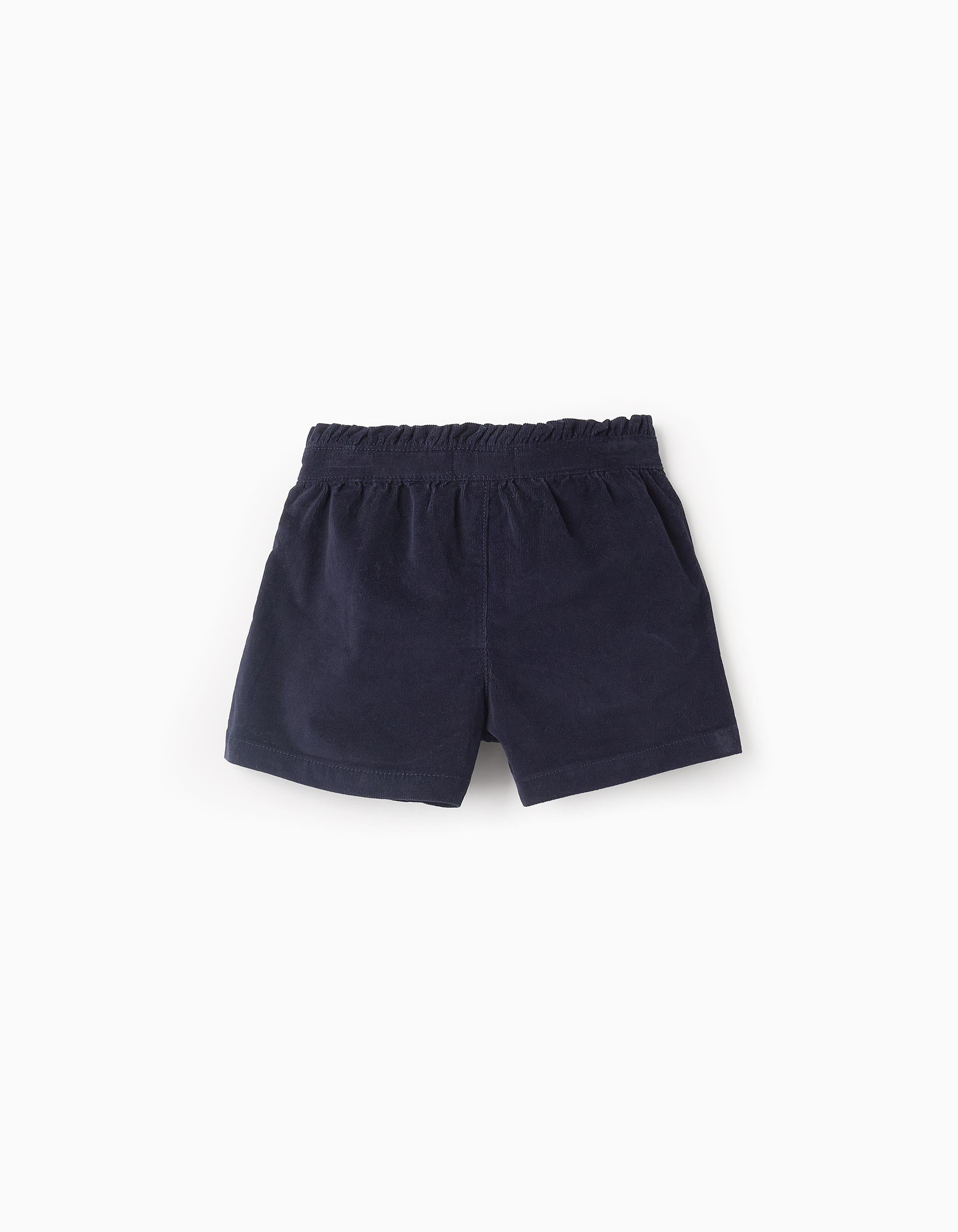 Corduroy Shorts for Girls, Dark Blue