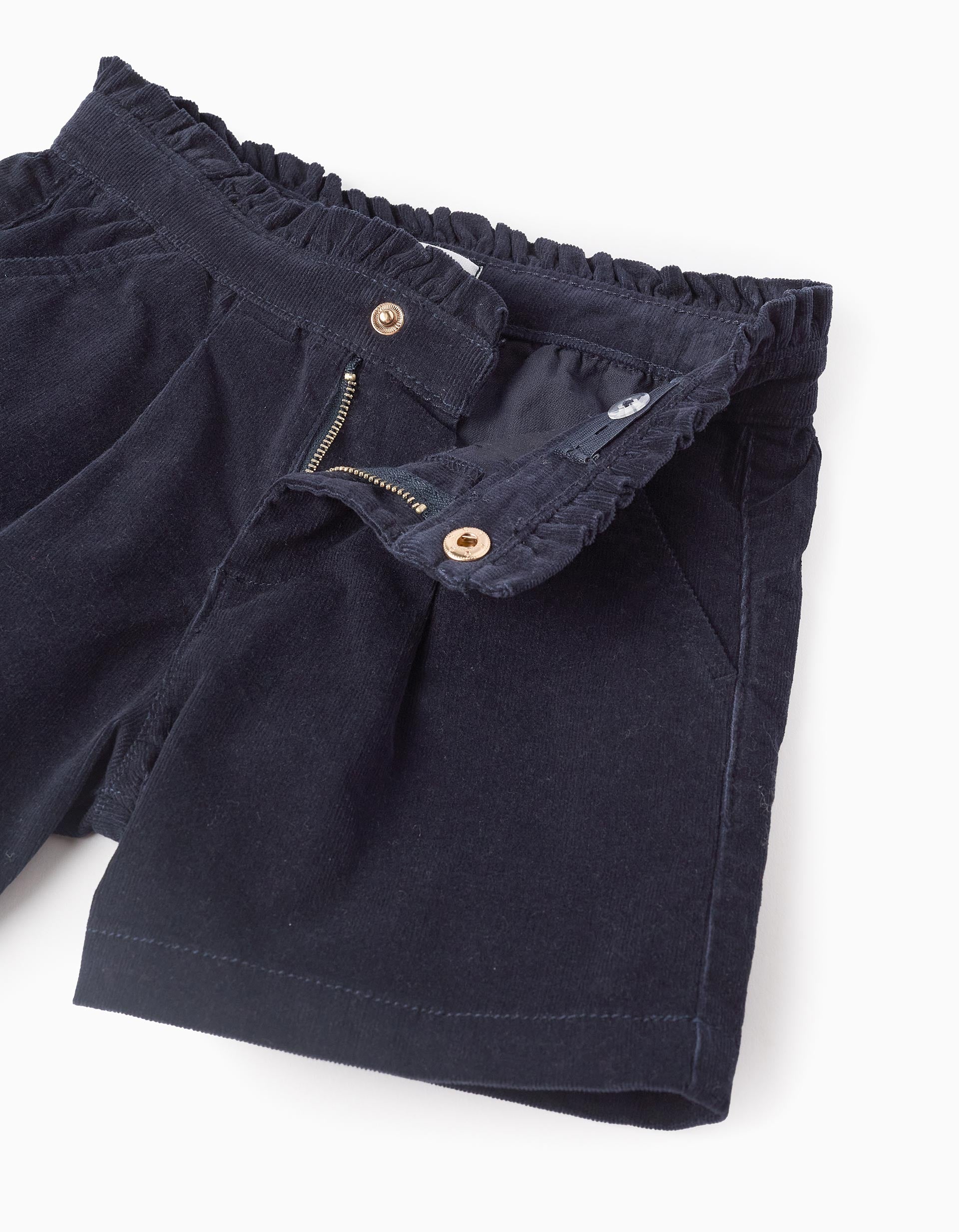 Corduroy Shorts for Girls, Dark Blue