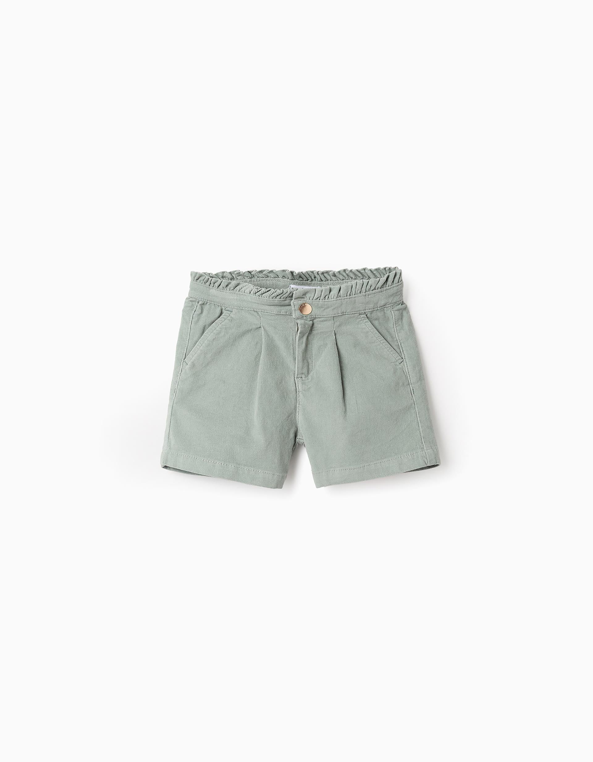 Corduroy Shorts for Girls, Green