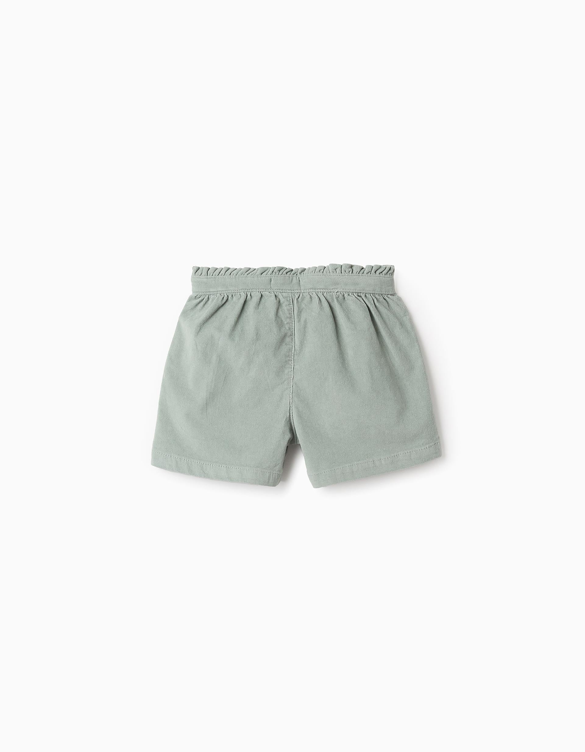 Corduroy Shorts for Girls, Green