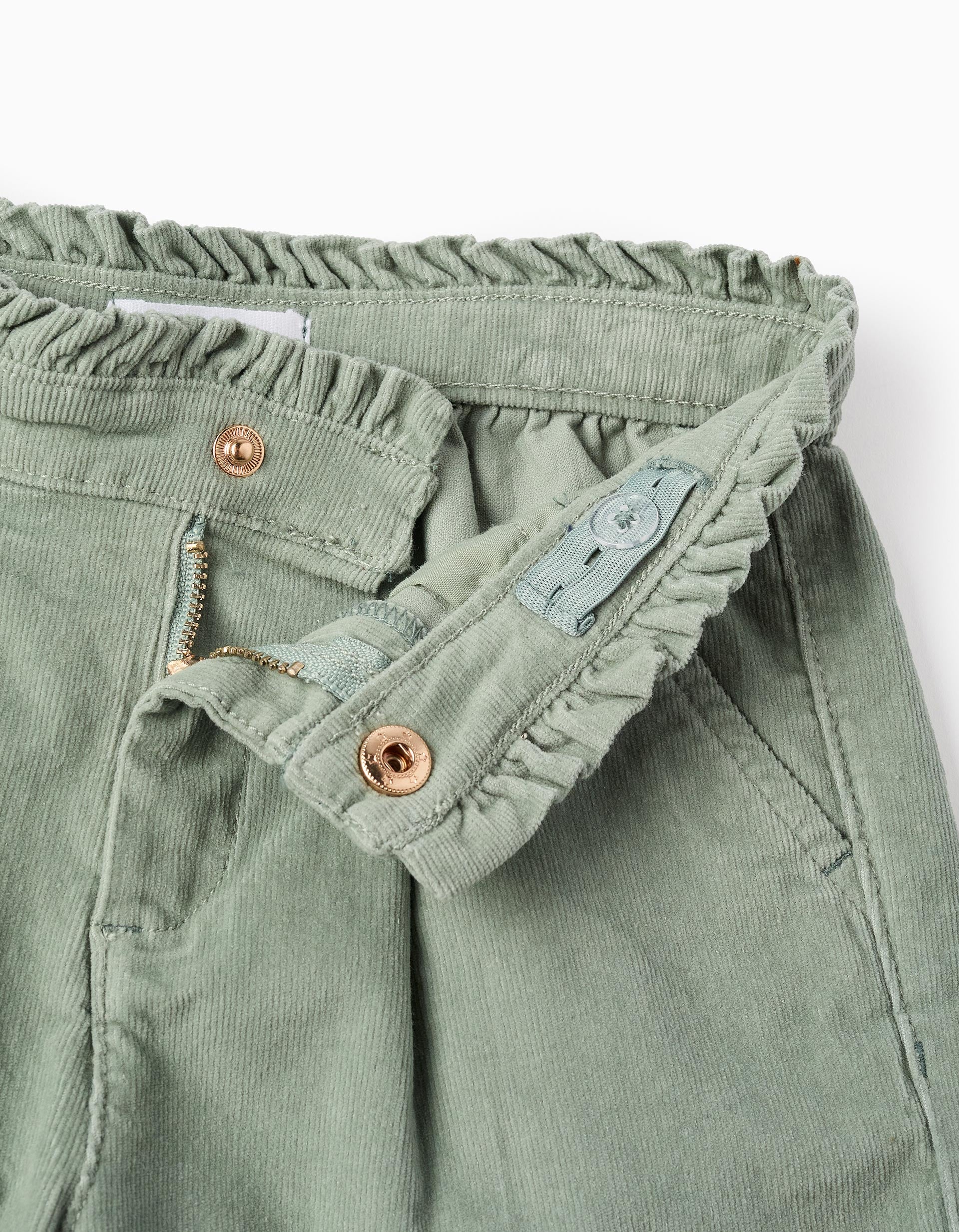 Corduroy Shorts for Girls, Green