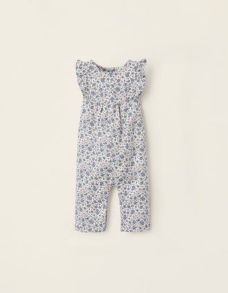 Combi-short Floral pour Nouveau-Né, Blanc/Bleu/Rouge