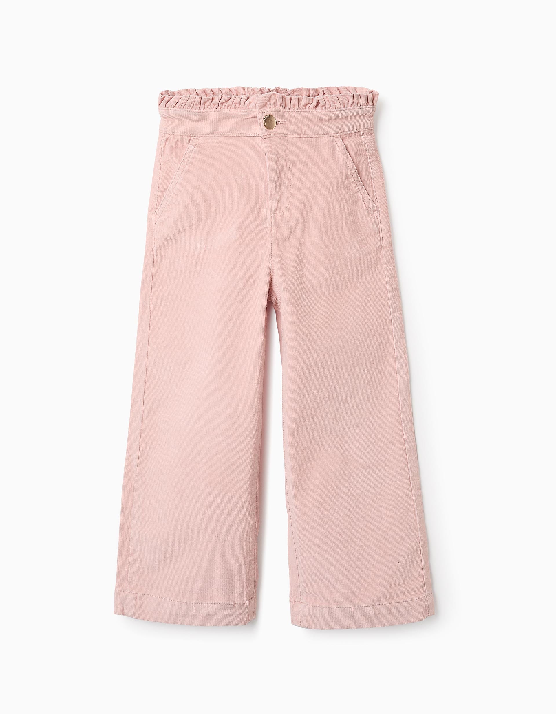 Pantalon en Velours Côtelé pour Fille 'Wide Leg', Rose