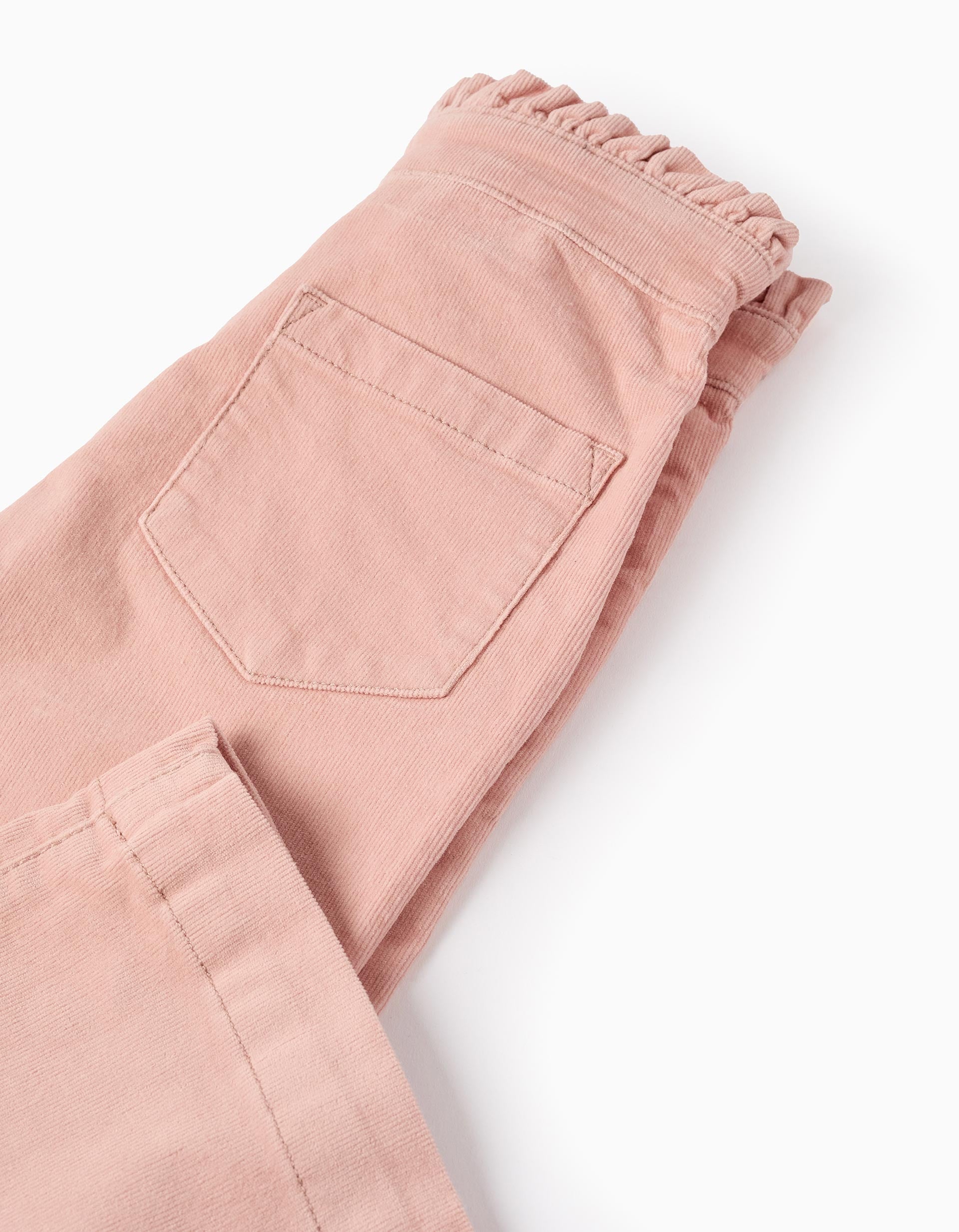 Pantalon en Velours Côtelé pour Fille 'Wide Leg', Rose