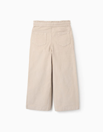 Corduroy Trousers for Girls 'Wide Leg', Beige