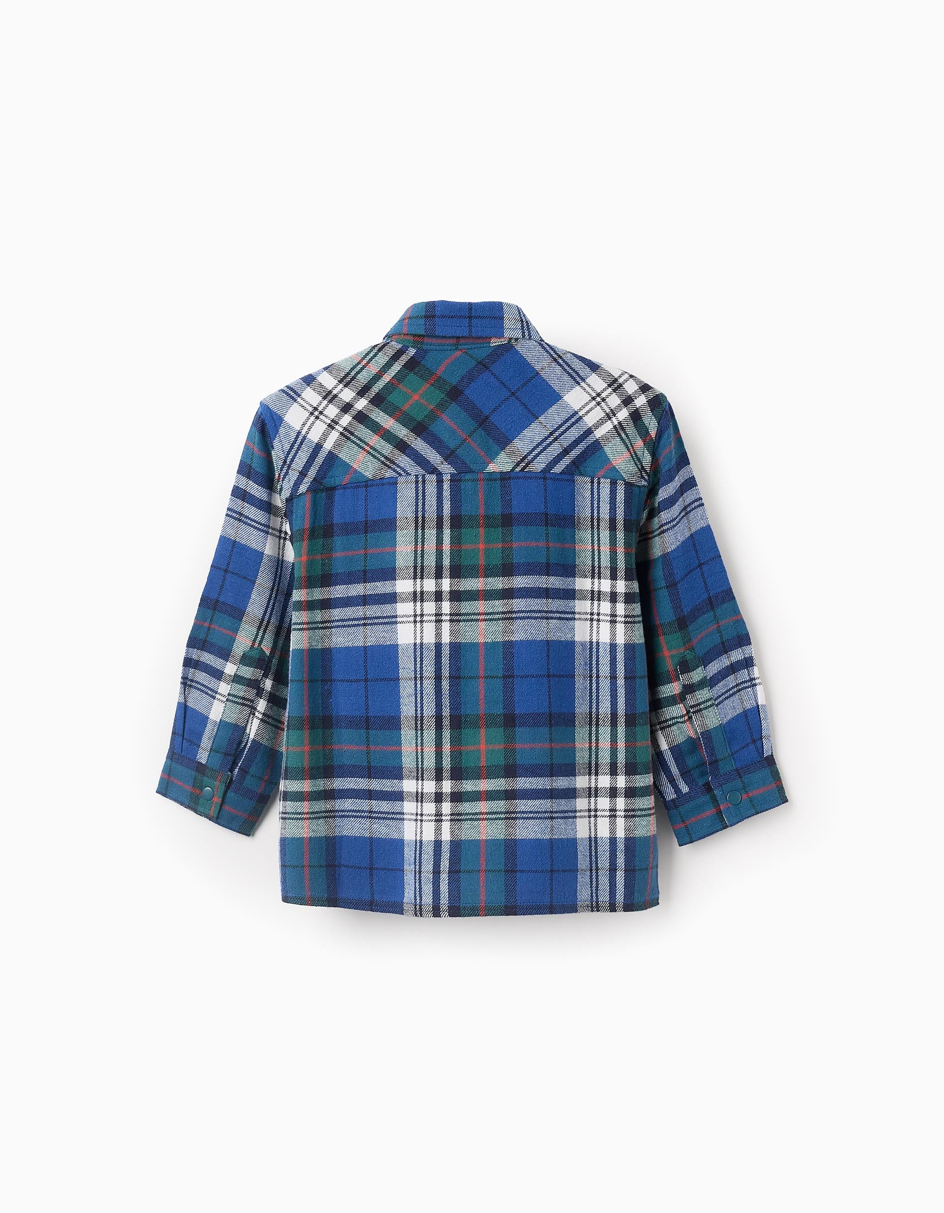 Flannel Checked Shirt for Baby Boys, Blue