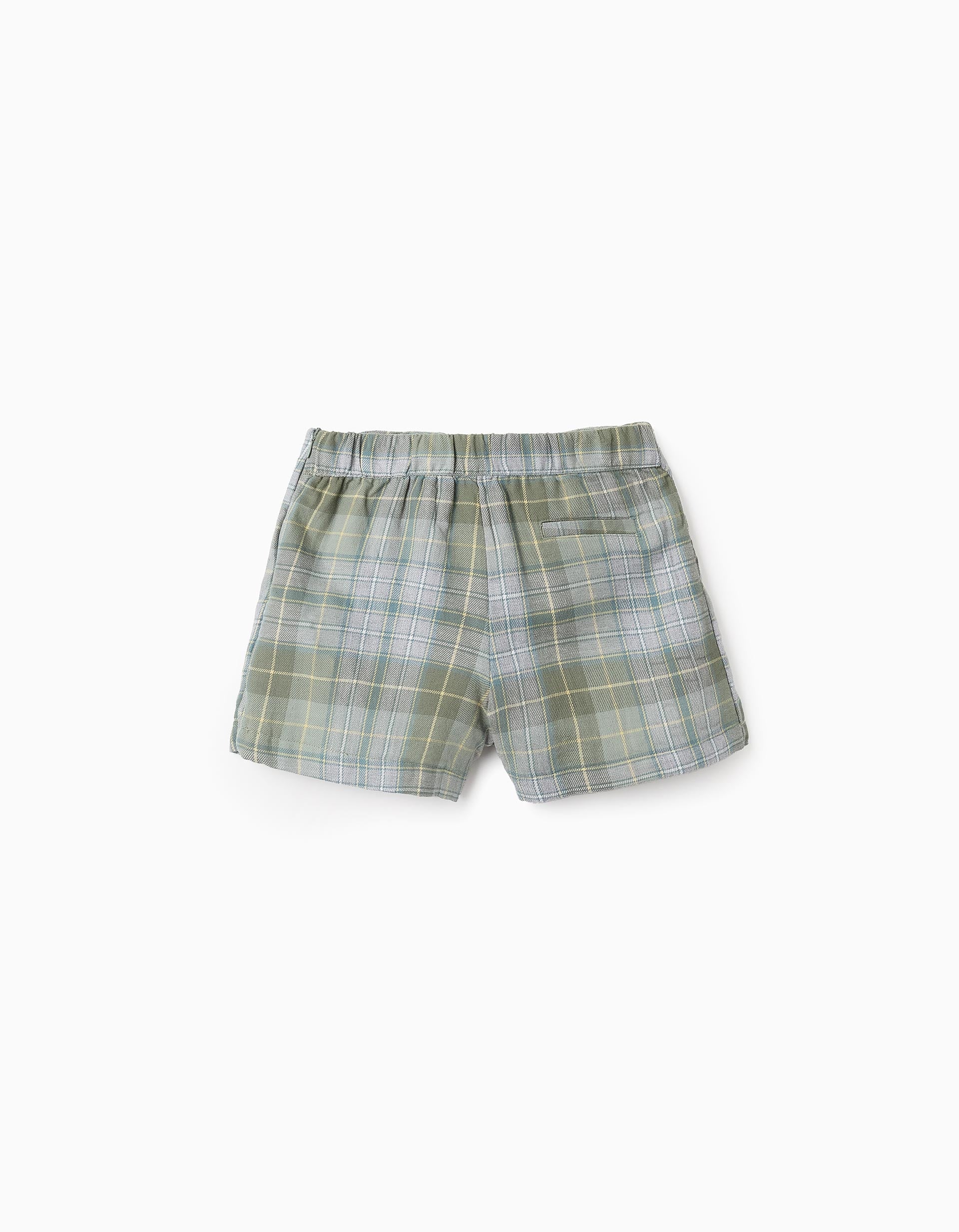 Flannel Check Skort for Girls, Green/Grey