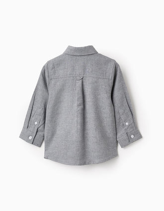 Camisa de Algodão para Bebé Menino, Cinza