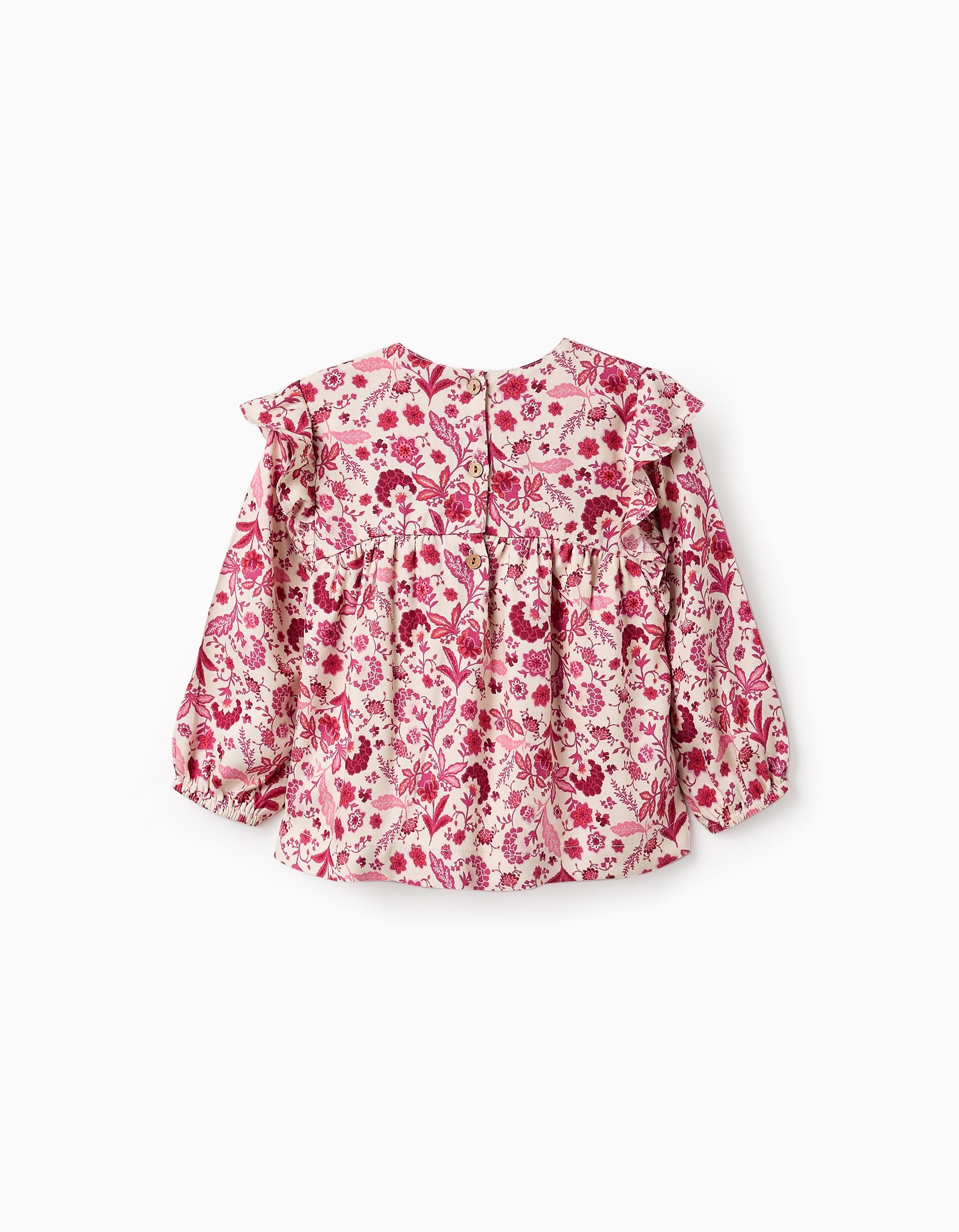 Floral Blouse for Baby Girls, Pink/Beige