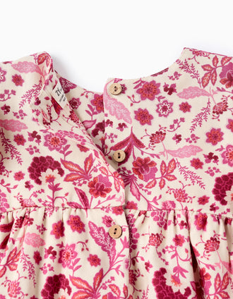 Blusa Floral para Bebé Niña, Rosa/Beige