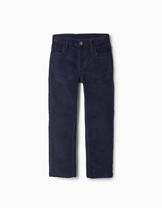 Pantalón de Pana para Niño 'Slim', Azul Oscuro