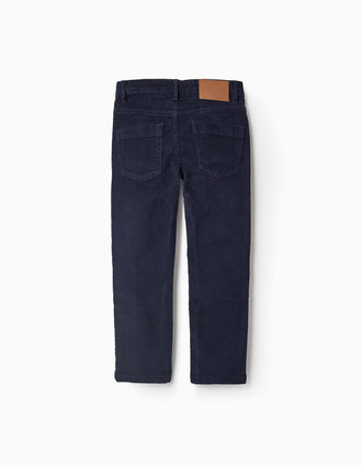 Pantalón de Pana para Niño 'Slim', Azul Oscuro