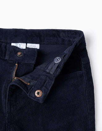 Pantalón de Pana para Niño 'Slim', Azul Oscuro
