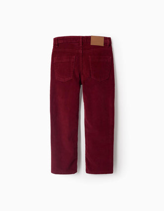 Pantalón de Pana para Niño 'Slim', Burdeos
