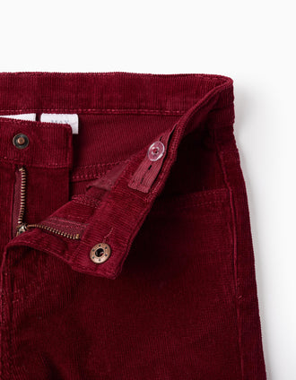 Pantalón de Pana para Niño 'Slim', Burdeos