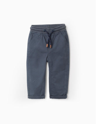 Pantalon Doublé en Jersey pour Bébé Garçon, Bleu Marine