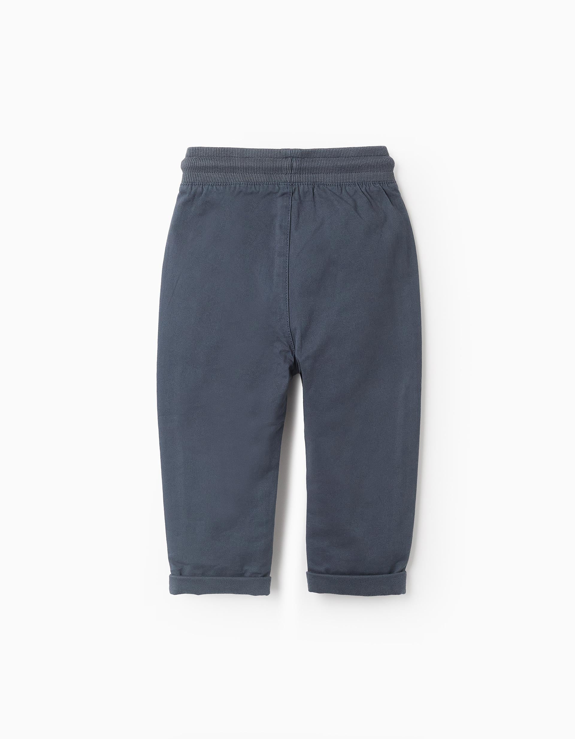 Trousers with Jersey Lining for Baby Boys, Dark Blue