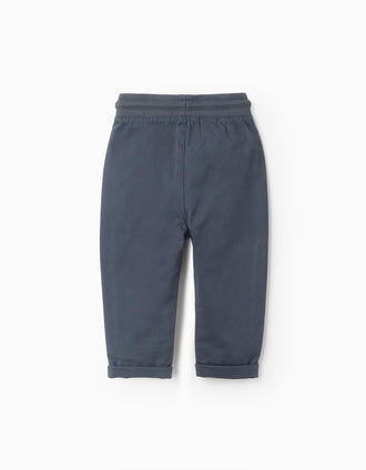 Pantalon Doublé en Jersey pour Bébé Garçon, Bleu Marine