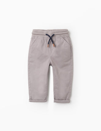 Pantalón con Forro en Jersey para Bebé Niño, Gris