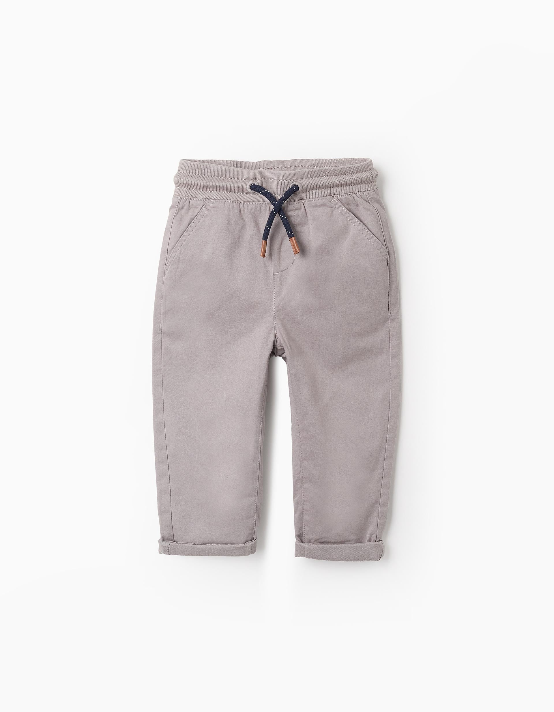 Trousers with Jersey Lining for Baby Boys, Grey