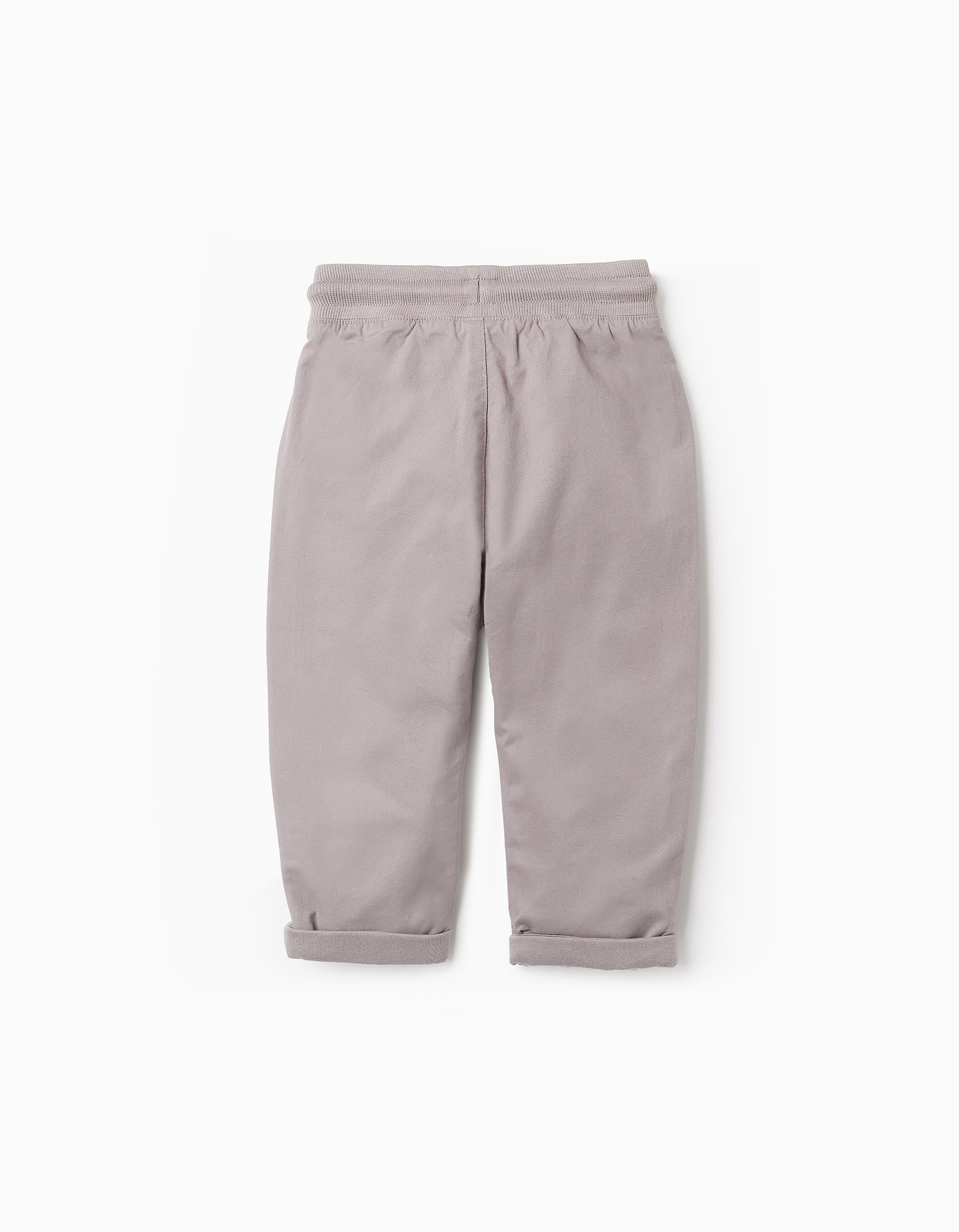 Trousers with Jersey Lining for Baby Boys, Grey