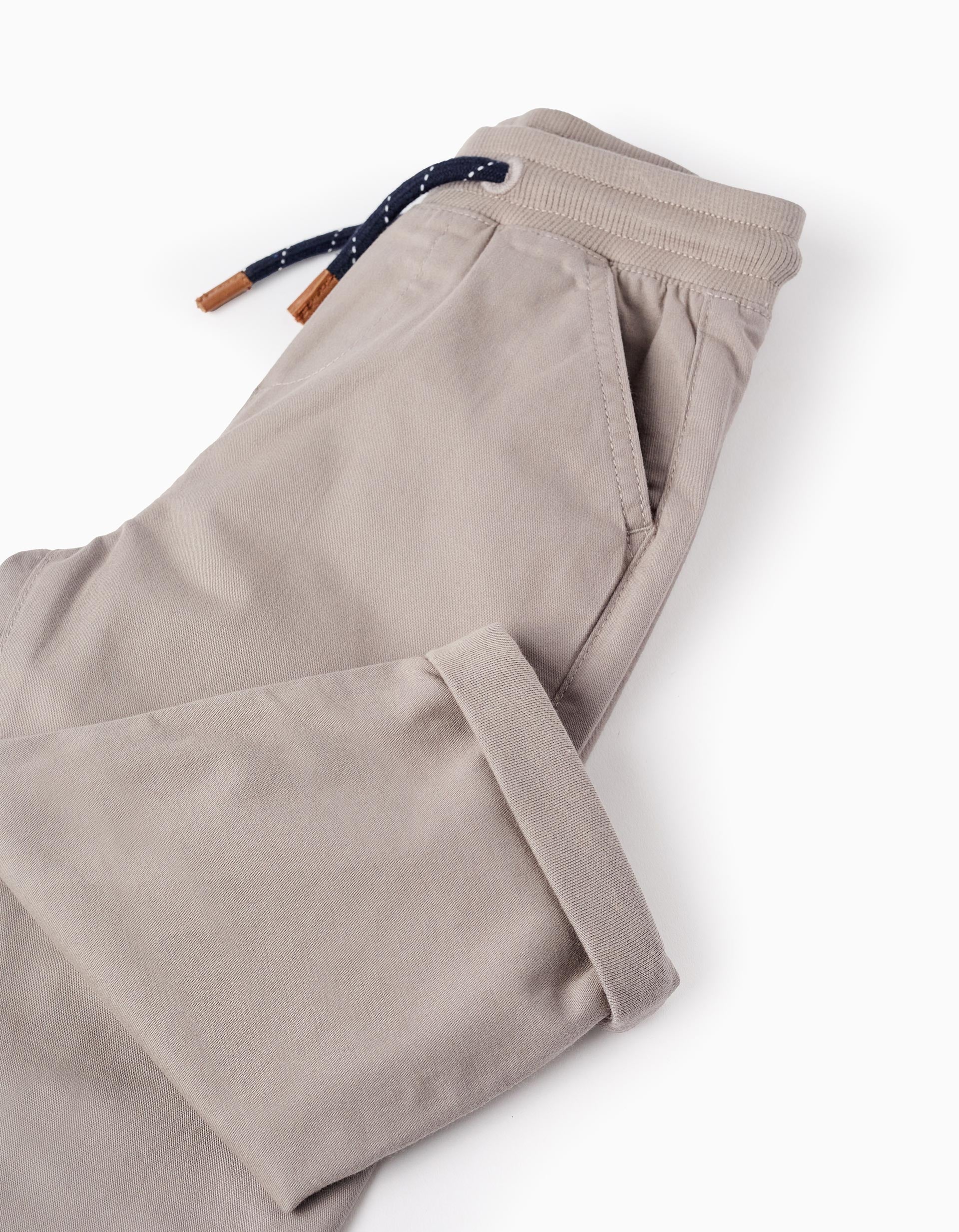 Trousers with Jersey Lining for Baby Boys, Grey