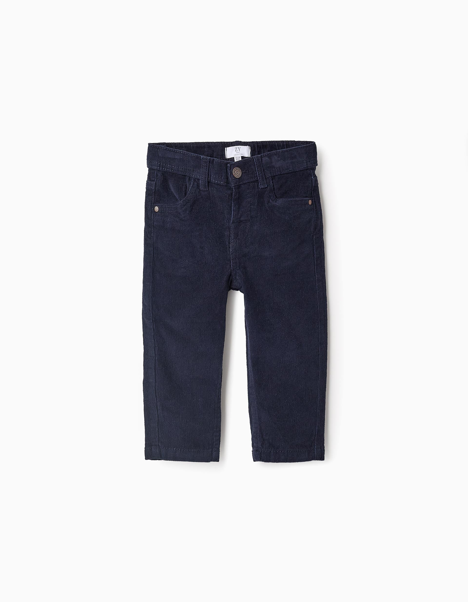 Corduroy Trousers for Baby Boys, Dark Blue