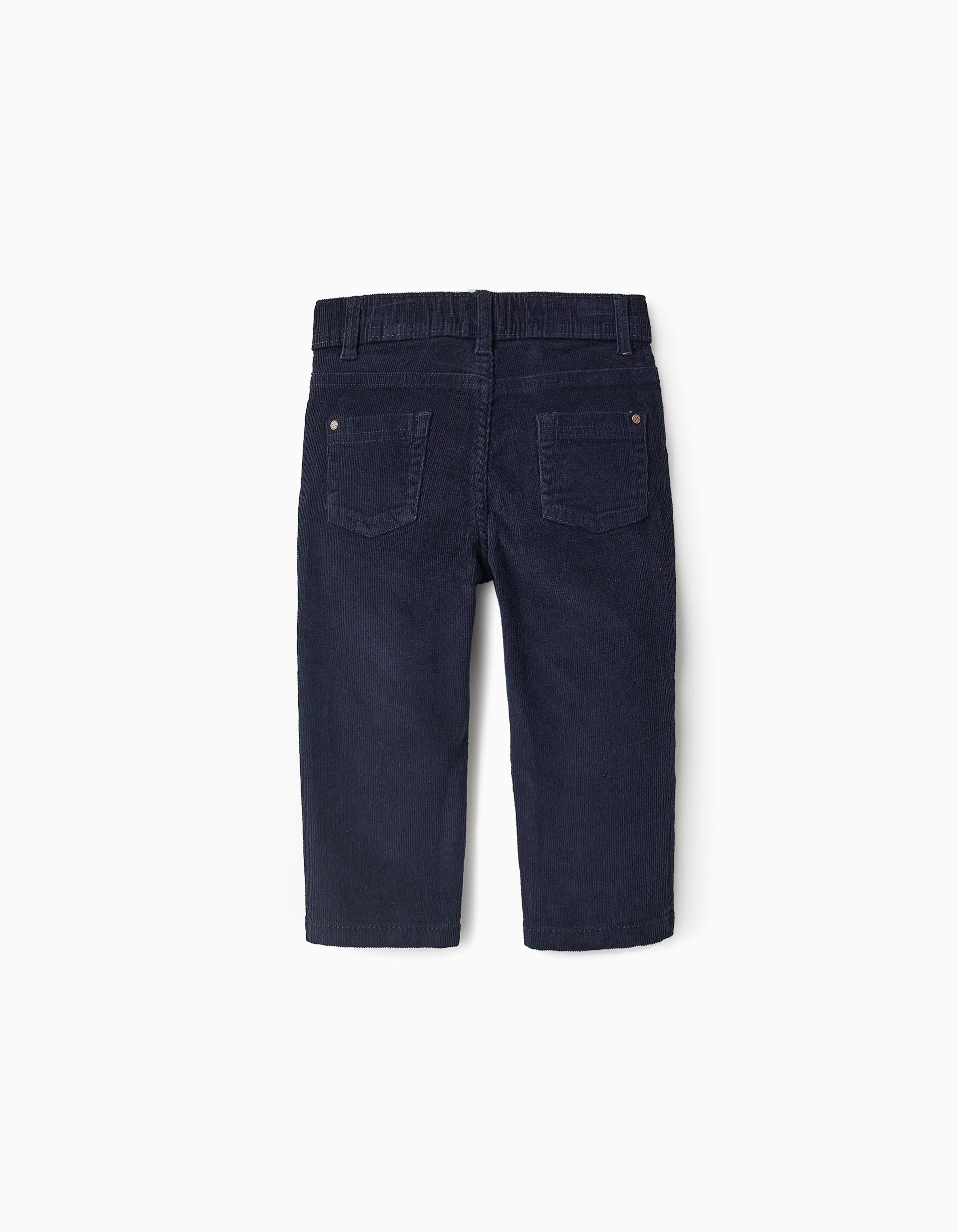 Corduroy Trousers for Baby Boys, Dark Blue