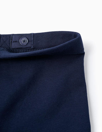 Leggings Cardadas para Menina, Azul Escuro