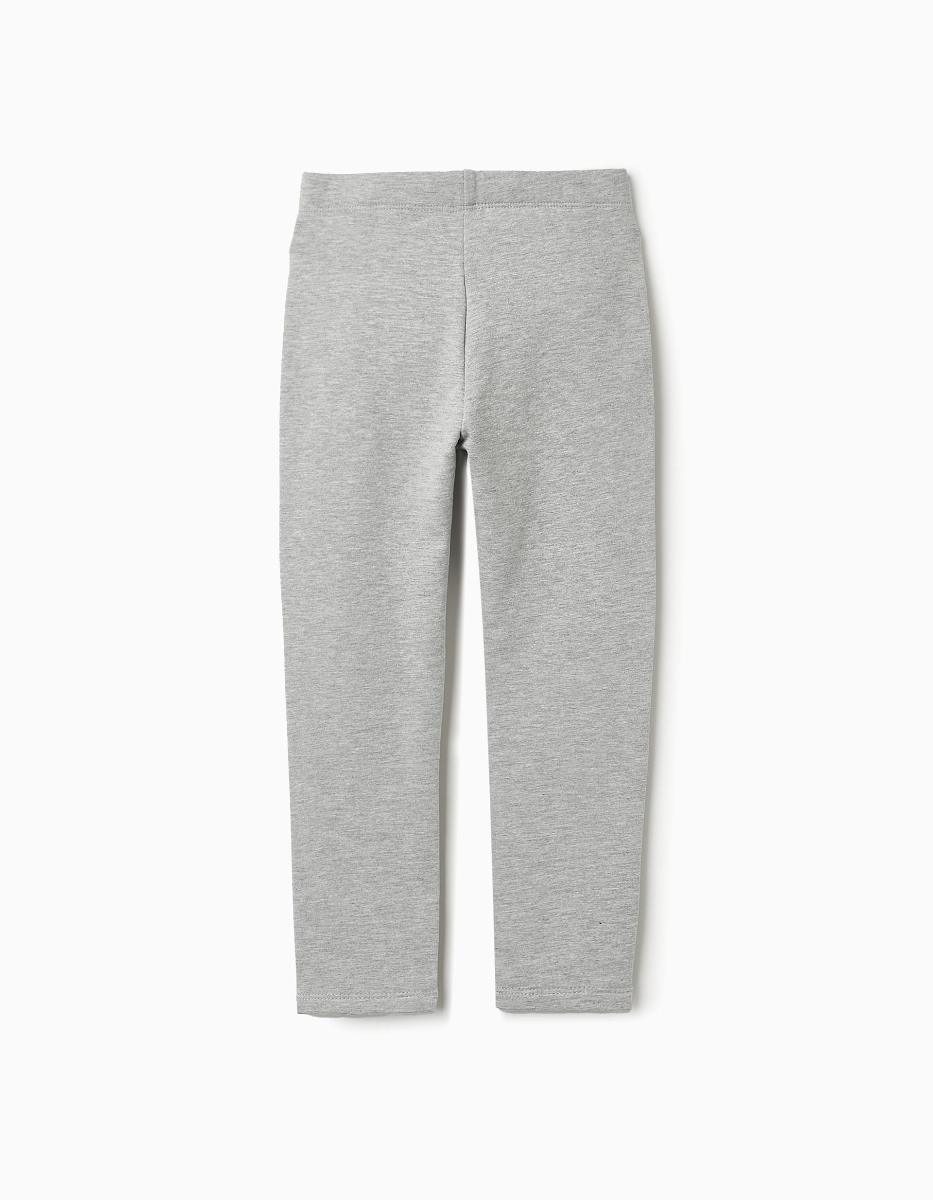 Brushed Leggings for Girls, Grey